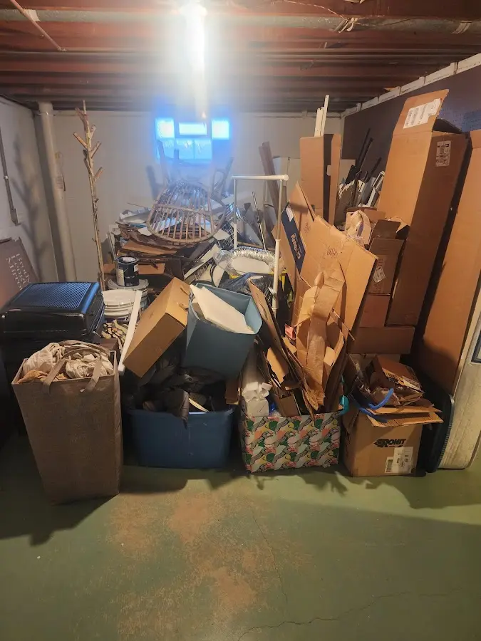 Roll-off dumpster container at job site for 20 Yard Dumpster Rental in Haddon Heights